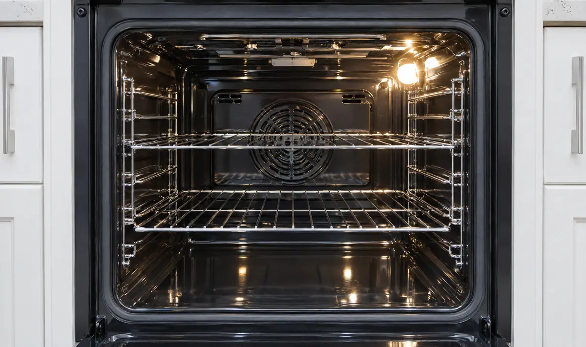 After professional cleaning: oven interior