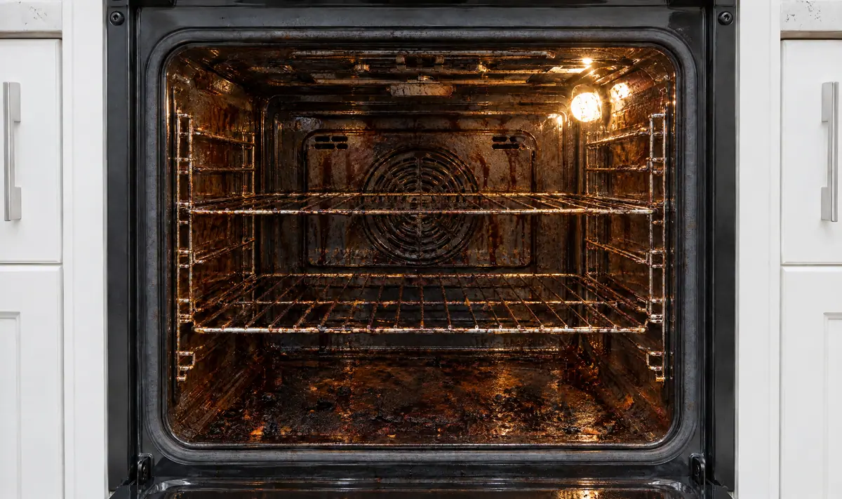 Before cleaning: oven interior